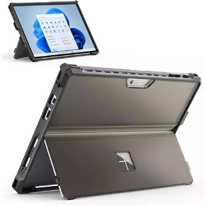 Case for Microsoft Surface Pro 4/5/6/7, All-in-One Cover with Pen Holder, Kickstand, Compatible with Type Cover Keyboard, Frosted (Gray)