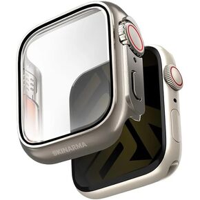 SKRM SKINARMA GADO PRO Watch case Compatible with Apple Watch, 9H Glass and Digital Crown Shield - 41MM (Titanium)