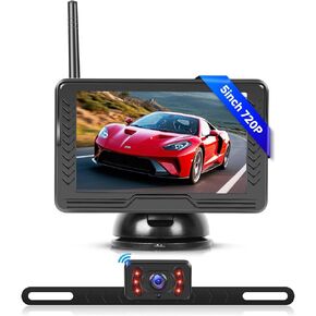 5-Inch Wireless Backup Camera for Truck: HD IP69K Waterproof,Infrared Night Vision,Ultra-Wide Angle,Plug & Play,HD IPS Monitor,Reverse LineRear View Camera with Monitor for Car Truck SUVs
