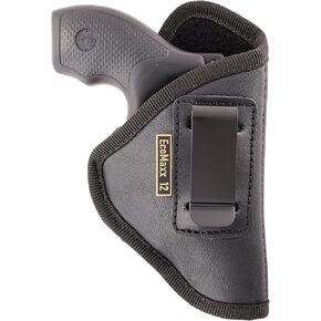 Maxx Carry IWB Revolver Gun Holster Conceal Carry, Soft Eco Leatherette, Suede Interior. Fits Any 38 J Frames | Ruger LCR, LCRx | S&W Bodyguard 38 Special, and Other Snub Nose Revolvers 2.5"