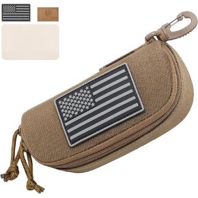 Tactical Molle Glasses Pouch Eyeglasses Hard Case Shockproof Sunglasses Carrying Case with Cleaning Cloth