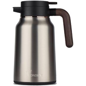 Vondior Coffee Carafe 65oz - 36 Hours Thermal Coffee Thermos- Insulated 304 Stainless Steel Hot Beverage Dispenser - Coffee Carafes For Keeping Hot/Cold Coffee, Tea, Water, Drink Dispenser for Parties