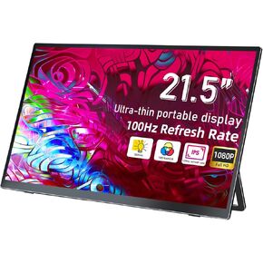 100Hz 21.5" Large Portable Monitor 120% sRGB Full HD (1920 x 1080) Portable Monitor w/ 180° Adjustable Stand & VESA Gaming Travel Second Screen for Desktop Laptop Mac Game Device (OD215-01)