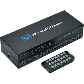 9x1 HDMI Multi-viewer switcher Seamless 4K HDMI 9 Screen Real Time Multi Viewer Screen Splitter 9 in 1 Out Switch Adapter 1x9