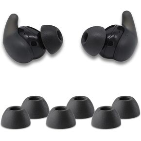 Comply TW-180-B | Memory Foam Replacement Earbud Tips for Sony LinkBuds Fit, TOZO NC9 Hybrid ANC | Ultimate Comfort, Secure Fit, Superior Noise Isolation | Black (S/M/L) (3 Pairs)