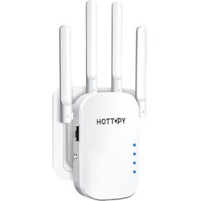WiFi Extenders Signal Booster for Home – 8200 sq ft Easy Setup WiFi Booster Wireless Router with Plug and Play Design – WiFi Repeater Internet Booster with 4 Antennas – Full Signal Coverage Withe