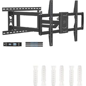 Mounting Dream MD2285-LA Long Arm TV Wall Mount with Swivel and Tilt for 37-75 inch TV, VESA 600x400mm and MD5751 Concrete Wall Anchors for TV Wall Mount Installation 6pcs