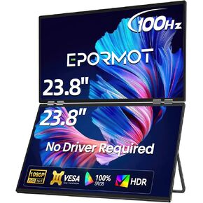 Portable Monitor 21.5 inch 120hz for Laptop, FHD 1080P Portable Gaming Monitor w/VESA Kickstand HDR Speakers USB C Mini HDMI for Phones PC Gaming Devices, Travel Second Screen for Business