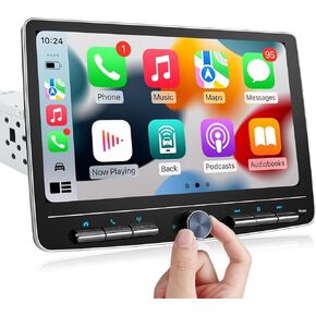 Single Din Radio Wireless Apple Carplay Android Auto,7in Touchscreen Car Stereo Android 2+32G with WiFi,Bluetooth,GPS Navigation,FM,Subwoofer,USB/SWC/AUX