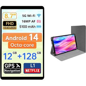 8.7 Inch Android 14 Tablet with Premium Protective Case