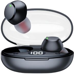 PocBuds Wireless Earbuds with LED Power Display – Bluetooth 5.3, 35H Playback, IPX7 Waterproof, 3.3g Ultra-Light for Running, Work, Travel Z1NGB1RD