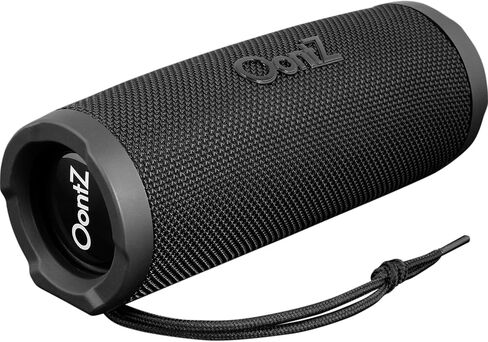OontZ Cylinder Portable Bluetooth Speaker 5.0 - IPX7 Waterproof, 14W Enhanced Sound, 20-Hr Battery, 100ft Wireless Range, Deep Bass and Clear Audio, Durable Shower Speaker for Pool or Beach (Black) in Saudi Arabia