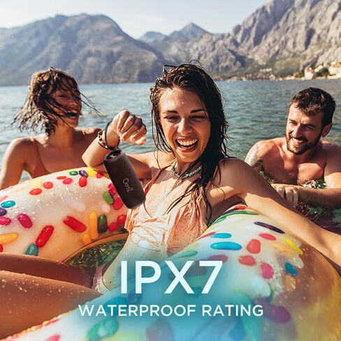 OontZ Cylinder Portable Bluetooth Speaker 5.0 - IPX7 Waterproof, 14W Enhanced Sound, 20-Hr Battery, 100ft Wireless Range, Deep Bass and Clear Audio, Durable Shower Speaker for Pool or Beach (Black) in Saudi Arabia
