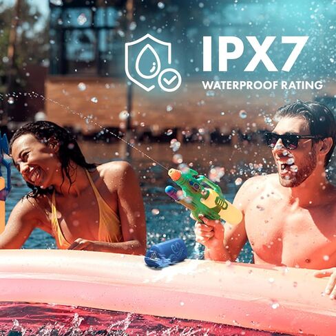 OontZ Cylinder Portable Bluetooth Speaker 5.0 - IPX7 Waterproof, 14W Enhanced Sound, 20-Hr Battery, 100ft Wireless Range, Deep Bass and Clear Audio, Durable Shower Speaker for Pool or Beach (Black) in Kuwait