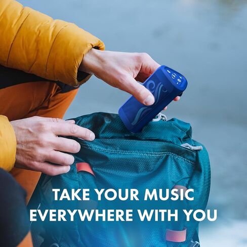 OontZ Cylinder Portable Bluetooth Speaker 5.0 - IPX7 Waterproof, 14W Enhanced Sound, 20-Hr Battery, 100ft Wireless Range, Deep Bass and Clear Audio, Durable Shower Speaker for Pool or Beach (Black) in Kuwait