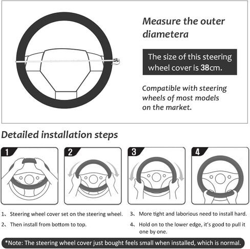 Universal 15 inch D-Type PU Leather Steering Wheel Cover, D-Type,Breathable, Anti-Slip, Odorless (Red-Black) in Saudi Arabia
