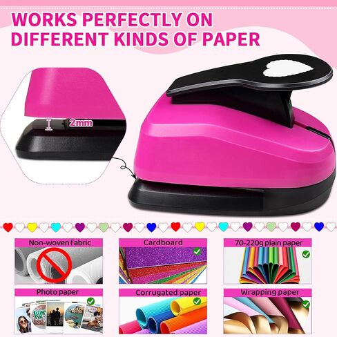 مجموعة لكمة القلب، 3/8 بوصة، 5/8 بوصة، 1 بوصة مجموعة ثقب القلب لسكرابوكينغ، ثقب على شكل قلب للحرف الورقية، حفلات الزفاف، البطاقات، تغليف الهدايا، بطاقات المعايدة وسجلات القصاصات in Kuwait