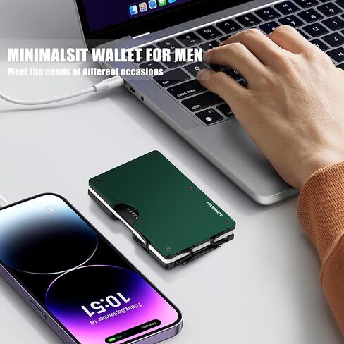 Engraved Metal Wallet for Son from Mother Mom, Minimalist Aluminum RFID Blocking Card Holder, Slim Front Pocket Money Clip, Mens Personalized Birthday Graduation Wedding Christmas Adult Gifts in Kuwait