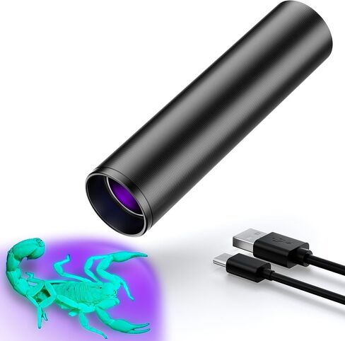 Black Light UV Light, 395nm Mini Powerful Rechargeable UV Flashlight, USB-C Ultraviolet Blacklight Flashlight, Portable Pet Urine Detector for Resin Curing, Uranium Glass, Rocks, Scorpion in Saudi Arabia