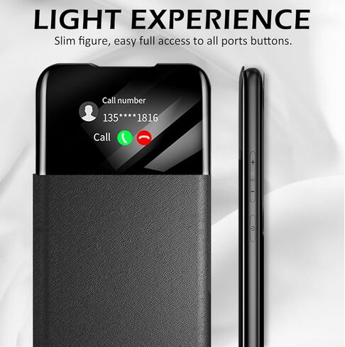 Migexxkj for Samsung Galaxy S25 Case Clear View S25 Case with Card Slot Kickstand Leather Flip Hard PC Shockproof Protective Phone Case Cover for Samsung Galaxy S25 5G (Black) in Saudi Arabia