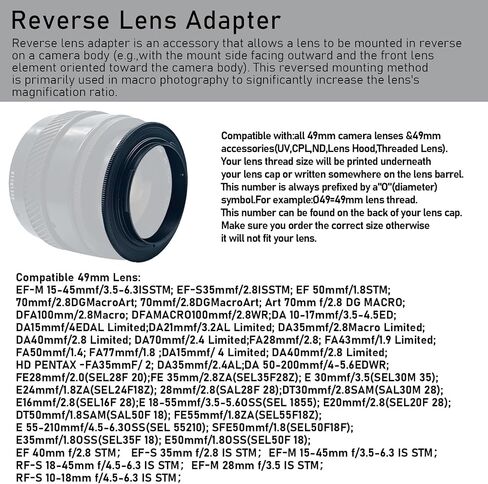58mm Macro Lens Reverse Ring Compatible with for Nik Z Mount Z6,Z7 Full Frame Camera,with 58mm Filter Thread Lens 55-300mmf/4.5-5.6GEDVR .Macro Shoot(58mm-NIK Z) in Saudi Arabia