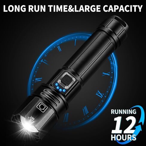 Flashlights High Lumens 2Packs, 990,000 Lumens Rechargeable Super Bright Flashlight with 5 Modes, 12H Running Time, Powerful LED Flashlights for Home and Camping, IPX6 Waterproof Flash Light in Saudi Arabia
