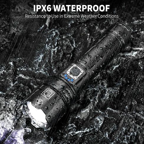 Flashlights High Lumens 2Packs, 990,000 Lumens Rechargeable Super Bright Flashlight with 5 Modes, 12H Running Time, Powerful LED Flashlights for Home and Camping, IPX6 Waterproof Flash Light in Saudi Arabia