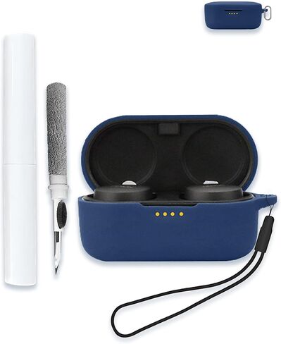 Case for Denon PerL Pro 2024 True Wireless Earbuds, Soft Silicone Protective Portable Scratch Shock Resistant Shell with Cleaner Kit & Carabiner & Lanyard，White in Saudi Arabia