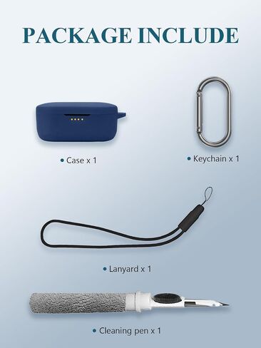 Case for Denon PerL Pro 2024 True Wireless Earbuds, Soft Silicone Protective Portable Scratch Shock Resistant Shell with Cleaner Kit & Carabiner & Lanyard，White in Saudi Arabia