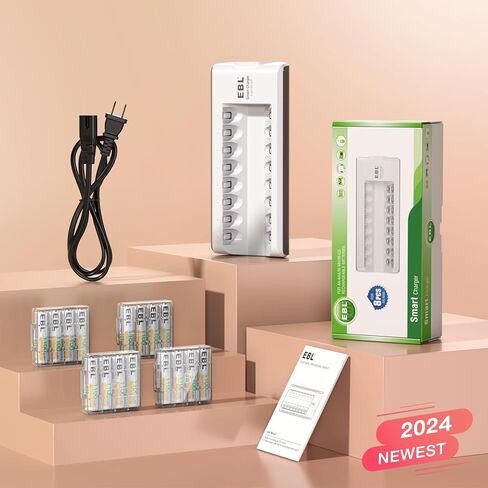 EBL AAA Rechargeable Batteries, 8 Pack Precharged AAA Batteries 1.2V 1100mAh with AA AAA Battery Charger in Saudi Arabia