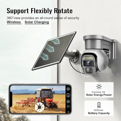 Solar 4G LTE Cellular Security Cameras Wireless Outdoor ، لا توجد كاميرا بطارية تعمل بالطاقة الشمسية WiFi للمراقبة المنزلية ، مستشعر الكشف عن حركة PTZ ، بنيت في بطاقة SIM in Kuwait