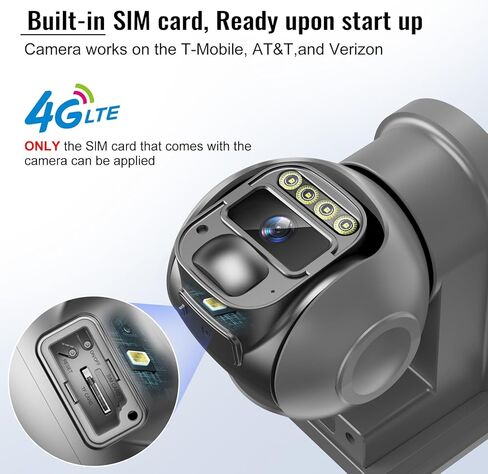 Solar 4G LTE Cellular Security Cameras Wireless Outdoor ، لا توجد كاميرا بطارية تعمل بالطاقة الشمسية WiFi للمراقبة المنزلية ، مستشعر الكشف عن حركة PTZ ، بنيت في بطاقة SIM in Kuwait