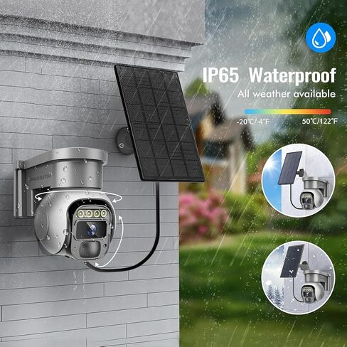 Solar 4G LTE Cellular Security Cameras Wireless Outdoor ، لا توجد كاميرا بطارية تعمل بالطاقة الشمسية WiFi للمراقبة المنزلية ، مستشعر الكشف عن حركة PTZ ، بنيت في بطاقة SIM in Kuwait