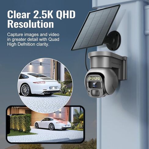 Solar 4G LTE Cellular Security Cameras Wireless Outdoor ، لا توجد كاميرا بطارية تعمل بالطاقة الشمسية WiFi للمراقبة المنزلية ، مستشعر الكشف عن حركة PTZ ، بنيت في بطاقة SIM in Kuwait