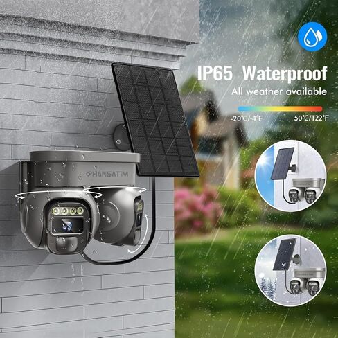 Non WiFi Security Solar Outdoor Camera Wireless,4G LTE Cellular Solar Powered Outside Cameras for Home Surveillance,Dual Lens 360 Video, PTZ Motion Detection Sensor, Built in SIM Card in Saudi Arabia
