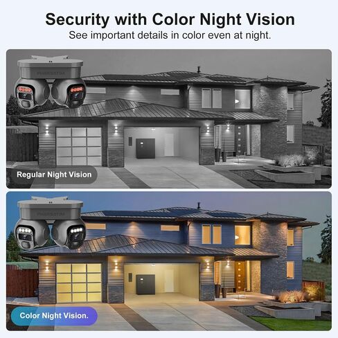 Non WiFi Security Solar Outdoor Camera Wireless,4G LTE Cellular Solar Powered Outside Cameras for Home Surveillance,Dual Lens 360 Video, PTZ Motion Detection Sensor, Built in SIM Card in Saudi Arabia