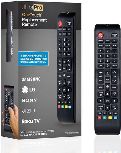 Ultrapro Onetouch Universal Remote لجميع Samsung TV Remote ، بديل متوافق مع جميع تلفزيون Samsung الذكي ، LED ، LCD ، HDTV ، 3D ، Series TV ، جهازان ، أسود ، 84011 in Kuwait