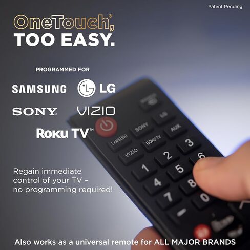Ultrapro Onetouch Universal Remote لجميع Samsung TV Remote ، بديل متوافق مع جميع تلفزيون Samsung الذكي ، LED ، LCD ، HDTV ، 3D ، Series TV ، جهازان ، أسود ، 84011 in Kuwait
