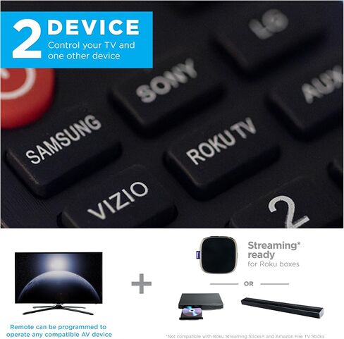 Ultrapro Onetouch Universal Remote لجميع Samsung TV Remote ، بديل متوافق مع جميع تلفزيون Samsung الذكي ، LED ، LCD ، HDTV ، 3D ، Series TV ، جهازان ، أسود ، 84011 in Kuwait