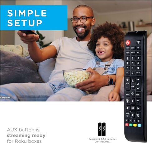 Ultrapro Onetouch Universal Remote لجميع Samsung TV Remote ، بديل متوافق مع جميع تلفزيون Samsung الذكي ، LED ، LCD ، HDTV ، 3D ، Series TV ، جهازان ، أسود ، 84011 in Kuwait