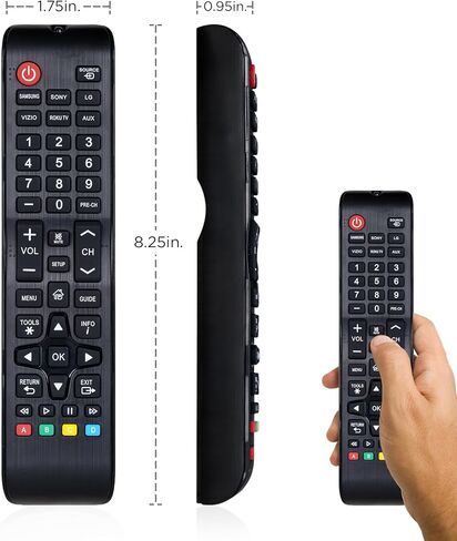 Ultrapro Onetouch Universal Remote لجميع Samsung TV Remote ، بديل متوافق مع جميع تلفزيون Samsung الذكي ، LED ، LCD ، HDTV ، 3D ، Series TV ، جهازان ، أسود ، 84011 in Kuwait