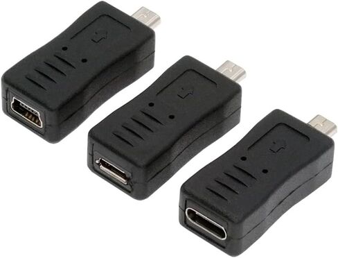 xiwai 3pcs/Set Type-C USB-C Mini Micro USB Female to Camera Mini 8P Power Data Transfer Adapter for Coolpix UC-E6 UC-E16 UC-E17 DSC-W DMC-S EX-Z in Kuwait