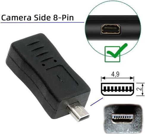 xiwai 3pcs/Set Type-C USB-C Mini Micro USB Female to Camera Mini 8P Power Data Transfer Adapter for Coolpix UC-E6 UC-E16 UC-E17 DSC-W DMC-S EX-Z in Kuwait