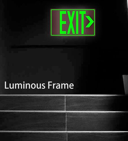 1Pack Photoluminescent Emergency Exit Only Sign Red- 14.25"x 7.5" Aluminum Glow In The Dark - Adhesive Backing- Includes 2pcs Removable Arrows in Saudi Arabia