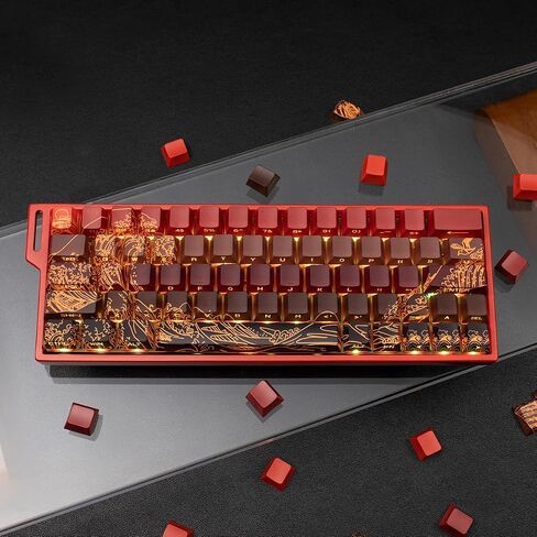 H60 Aluminum Keyboard Case 60% Red Customize Keyboard Housing Compatible with wooting Keyboards Rakka 61/64 Mechanical Keyboard in Saudi Arabia