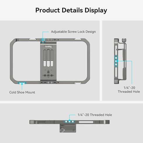 SmallRig Universal Phone Cage, Smartphone Video Rig Kit with Handles, Handheld Filmmaking Vlogging Case Stabilizer for Videomaker, for iPhone for Samsung for Pixel and Other Android Phones - 4121 in Saudi Arabia
