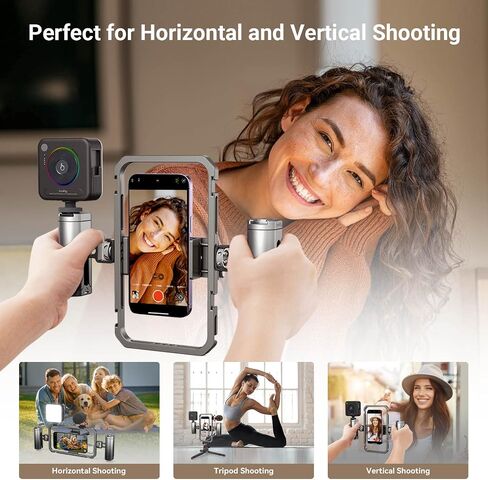 SmallRig Universal Phone Cage, Smartphone Video Rig Kit with Handles, Handheld Filmmaking Vlogging Case Stabilizer for Videomaker, for iPhone for Samsung for Pixel and Other Android Phones - 4121 in Saudi Arabia