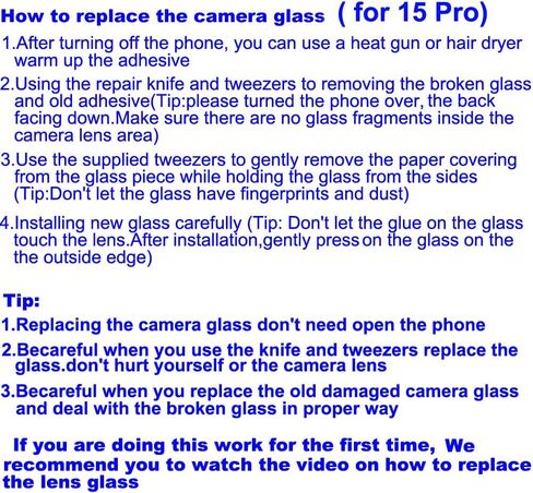 YUYOND 3pcs OEM Original Rear Back Camera Glass Lens Replacement for iPhone 12 Pro with Adhesive Preinstalled with Repair Tools Kit (for 12 pro) in Kuwait