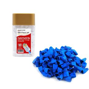 Soft Plastic Ethernet RJ45 Cable Connector Boots 100PCS and Cat 6 Pass Through RJ45 8P8C Connectors 100PCS
