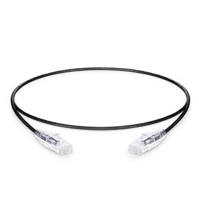 CAT6 Slim Ethernet Patch Cable - T -568B ، RJ45 ، 550MHz ، 10G ، UTP ، Copper Patch Cable ، 28awg ، 10 pack ، Blue - Slim (Black ، 3 ft)
